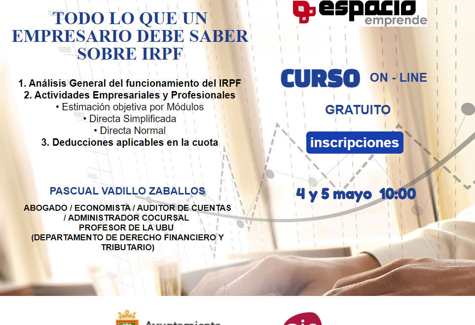 WEBINAR GRATUITO ESPACIO EMPRENDE - IRPF - AJE BURGOS